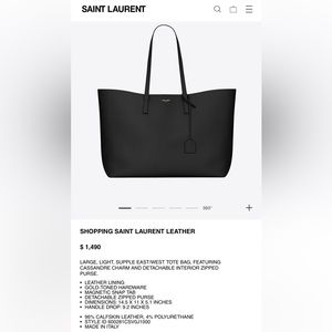 Saint Laurent shopping bag east/west tote